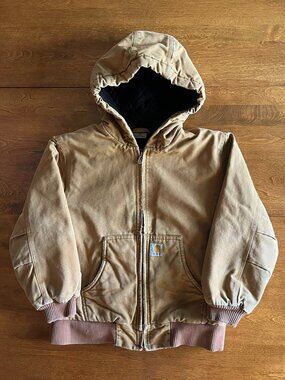 Carhartt tan canvas jacket M 10-12